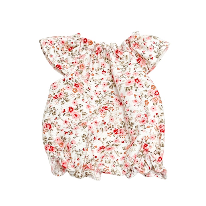 Miniland baba kombinét, Przytullale, virágos, rózsaszín, 21cm, pamut