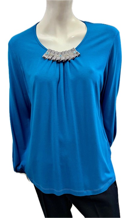 Bluza dama, Bumbac, Uni, Albastra