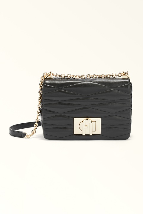 Furla, кожена чанта през рамо от 1927 г., черна