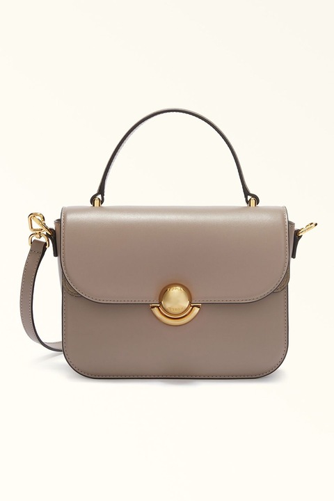 Furla, Кожена чанта през рамо Sfera с допълнителна презрамка, Сиво-кафяв