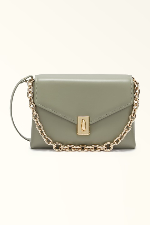 Furla, Кожена чанта през рамо Meridiana, Бледозелен