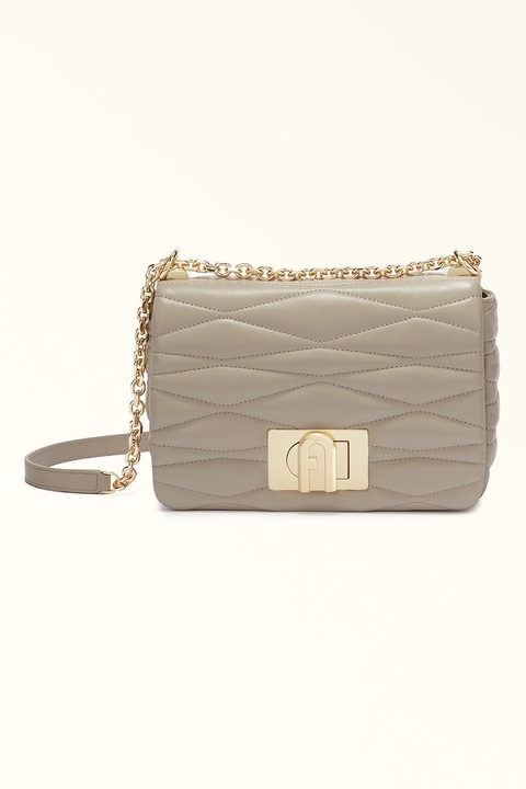 Furla, кожена чанта през рамо от 1927 г., сива