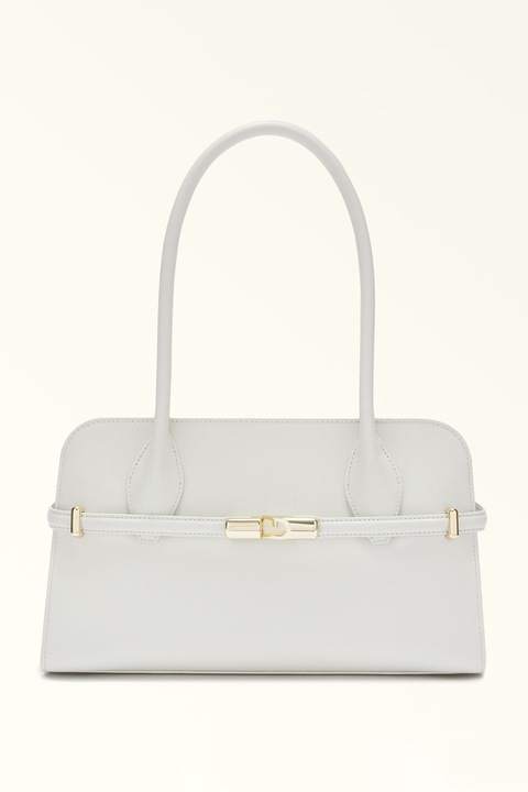 Furla, Кожена чанта Goccia, Мръснобял