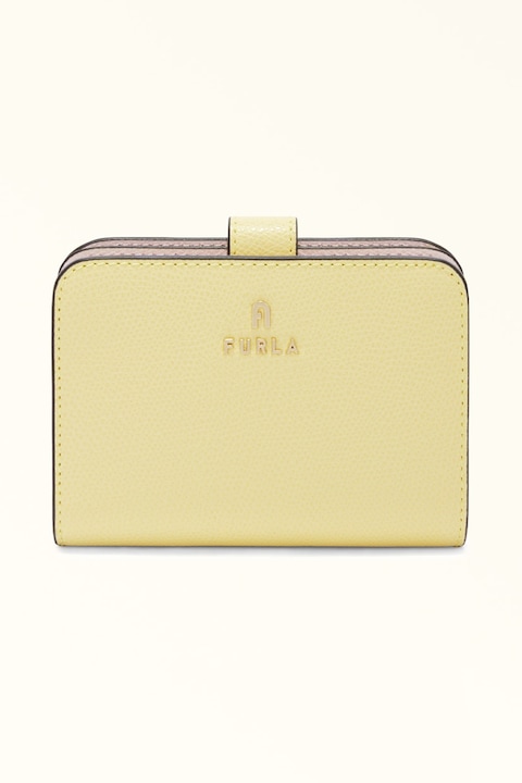 Furla, Кожено портмоне Camelia Compact, Бледожълт