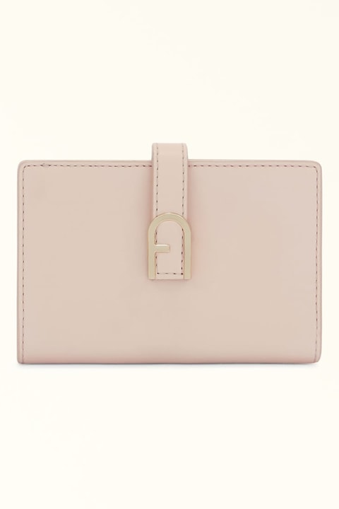 Furla, Кожено портмоне Flow с двойно прегъване, Бежов