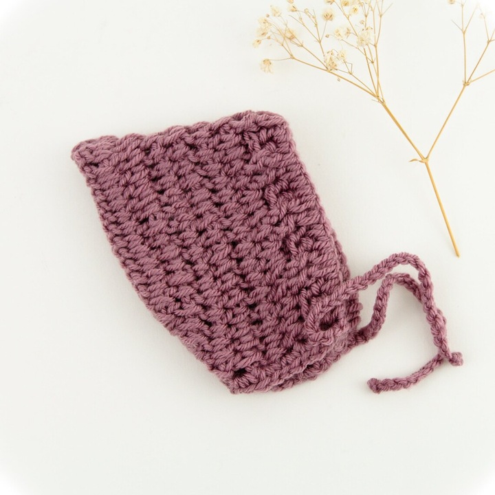 Плетена пикси шапка Przytullale, лавандула, 32 см