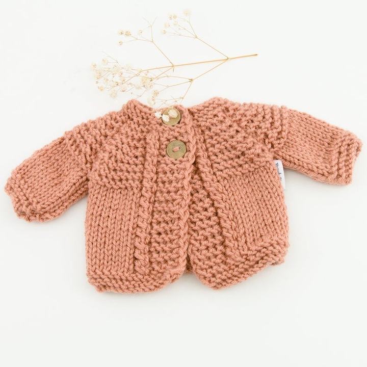 Плетен пуловер за кукли Pryztullale 38 см, вълна