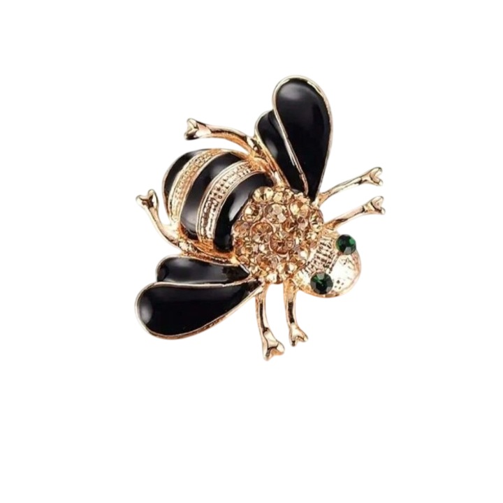 Brosa vintage, model Bondar, culoarea negru si auriu, The Casius.®