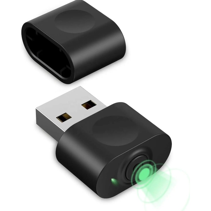 Simulator USB, Mouse jiggler WMJ01, pentru prevenirea intrarii in modul de repaus al sistemului, 3 moduri, Negru