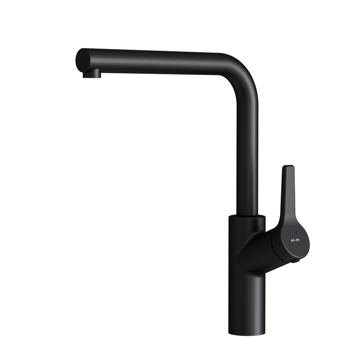 Baterie chiuveta bucatarie cu pipa rotativa, inox, presiune inalta, monocomanda, Negru, X-Joy S FXB05022 AM.PM