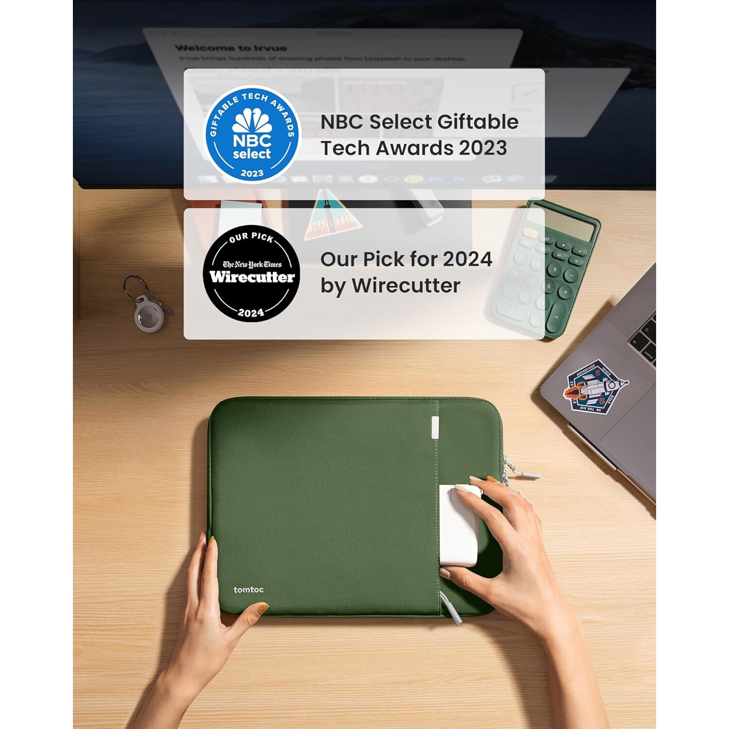 Husa laptop, pentru 16 inchi, A13, TomToc, verde