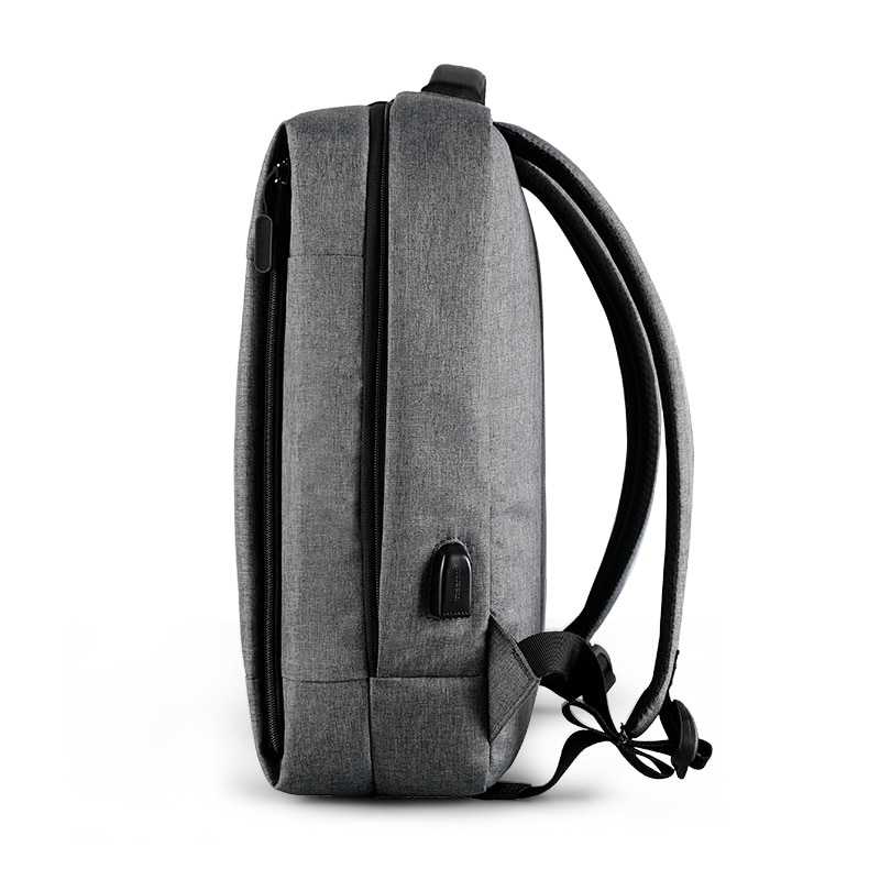 Rucsac laptop 14" smart casual, robust, impermeabil, cu port USB, Tigernu, 39x17x41 cm, Gri