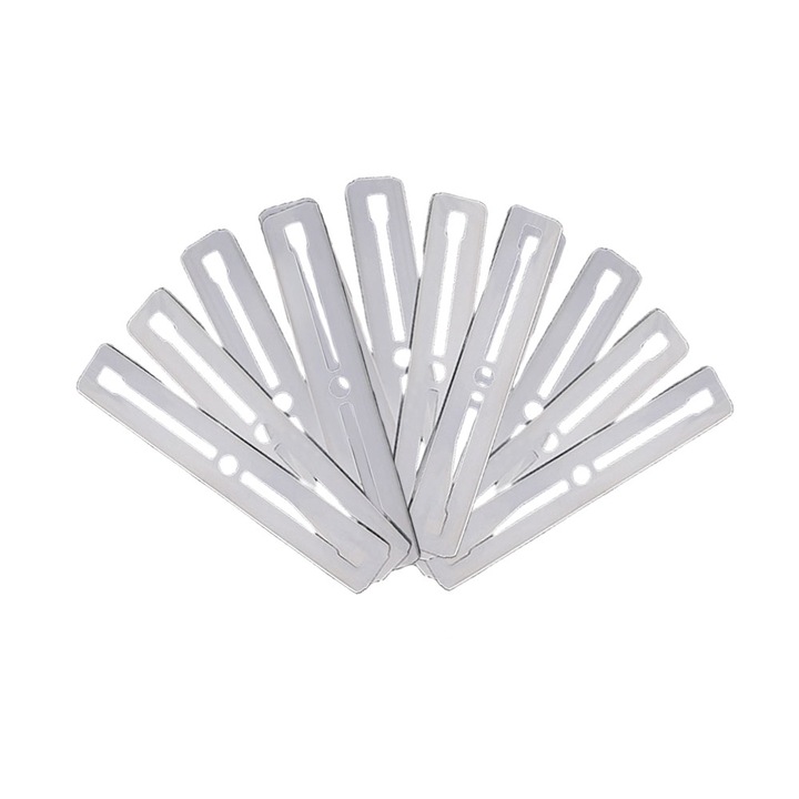 Комплект от 10 бръснарски ножчета PriStyle, за дълги остриета, неръждаема стомана, 6,2x1 см