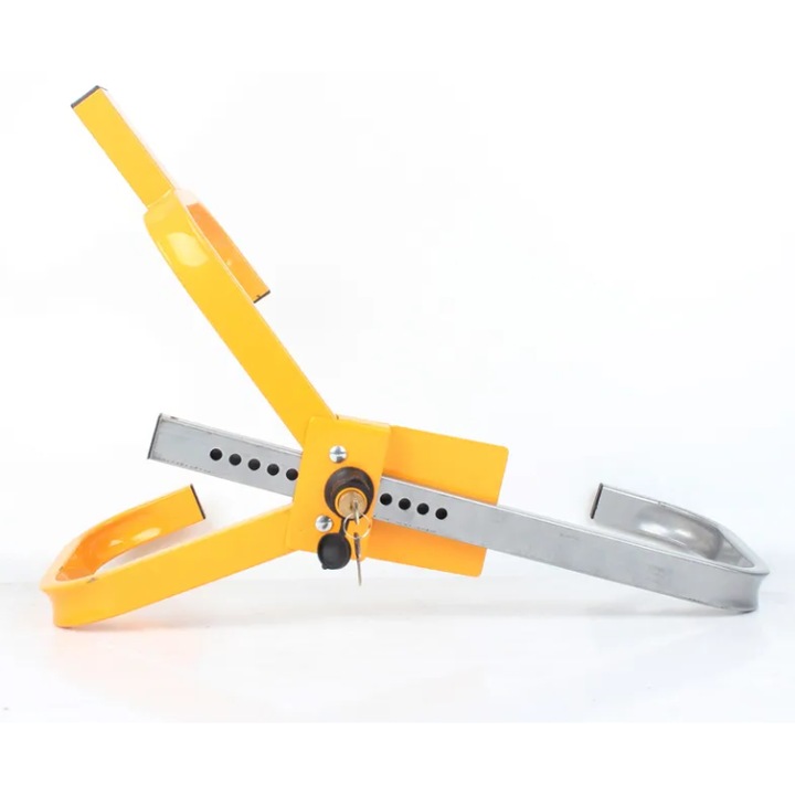 Blocare, Antifurt Blocator Roata, Pentru Masina, Pentru Remorca, Otel, Galben