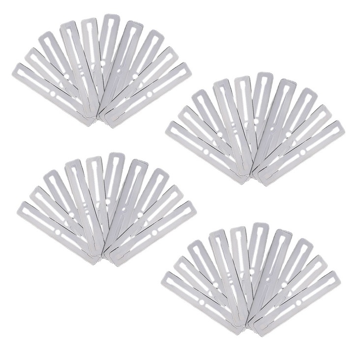 Set de 40 Lame de Ras pentru Brici cu Lama Lunga, Otel inoxidabil, 6.2x1 cm, PriStyle®