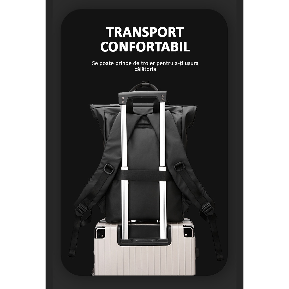 Rucsac multifunctional, laptop, impermeabil, office, business, albastru inchis, Obralix®