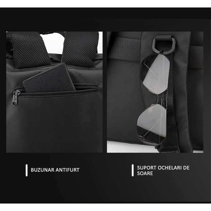 Rucsac multifunctional, laptop, impermeabil, office, business, albastru inchis, Obralix®