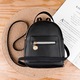 Rucsac mic din piele PU pentru femei, design dragut, 7.1"x4"x7.9", cu buzunare cu fermoar