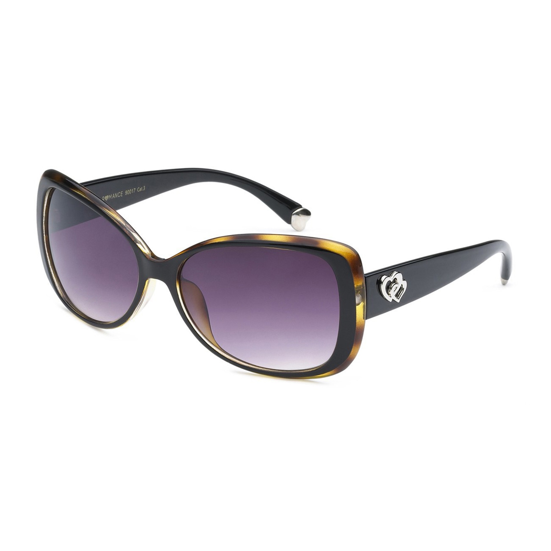 Ochelari de soare Negru/Galben de Dama, Lentile Fumurii, Romance