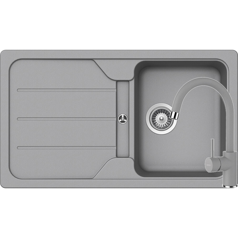 Kit chiuveta Schock Formhaus D-100 860 x 500 mm si baterie Schock Plutos Croma Cristalite