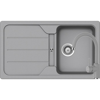 Kit chiuveta Schock Formhaus D-100 860 x 500 mm si baterie Schock Plutos Croma Cristalite Kit chiuveta Schock Formhaus D-100 860 x 500 mm si baterie Schock Plutos Croma Cristalite