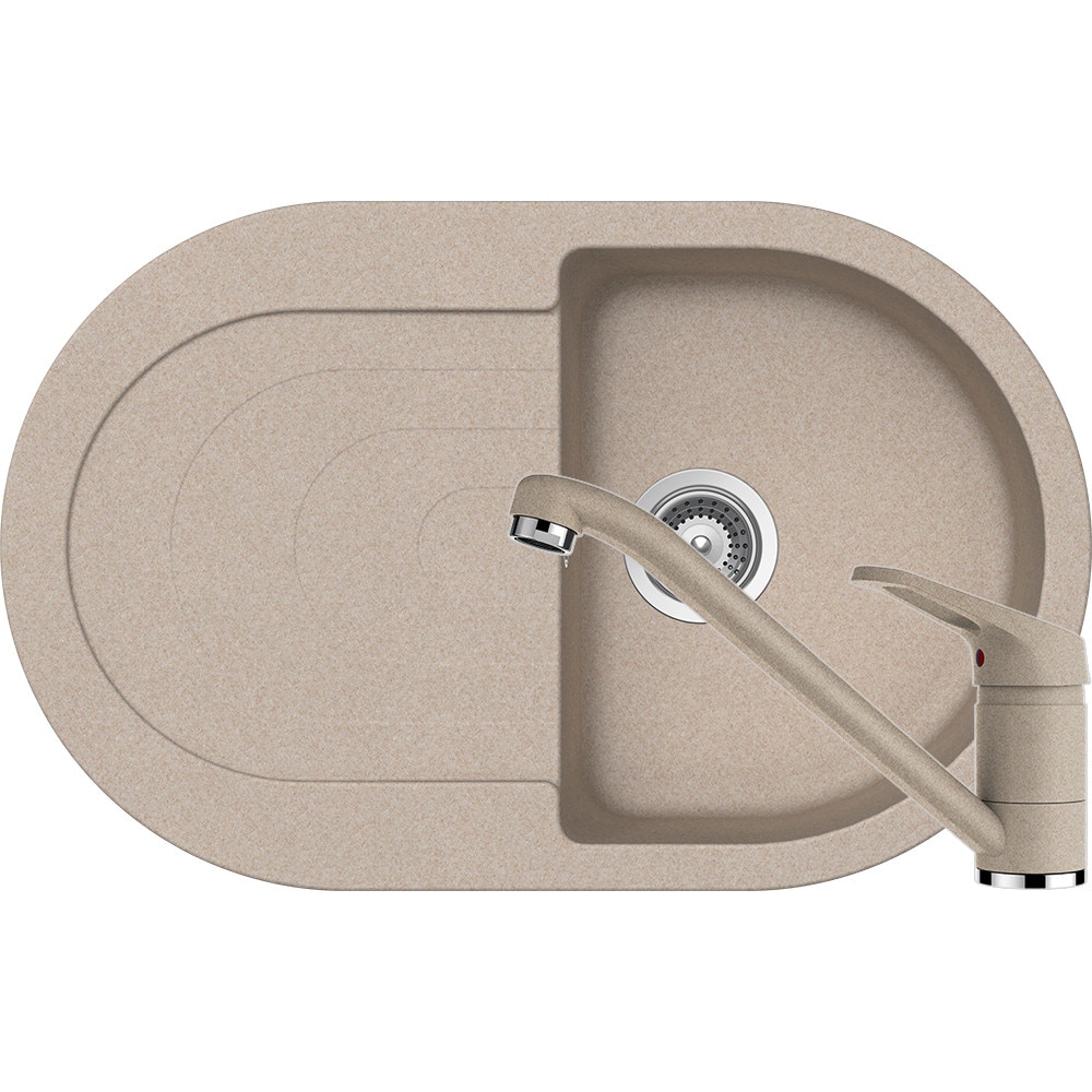 Kit chiuveta Schock Ronda D-100S si baterie Schock Cosmo Sabbia