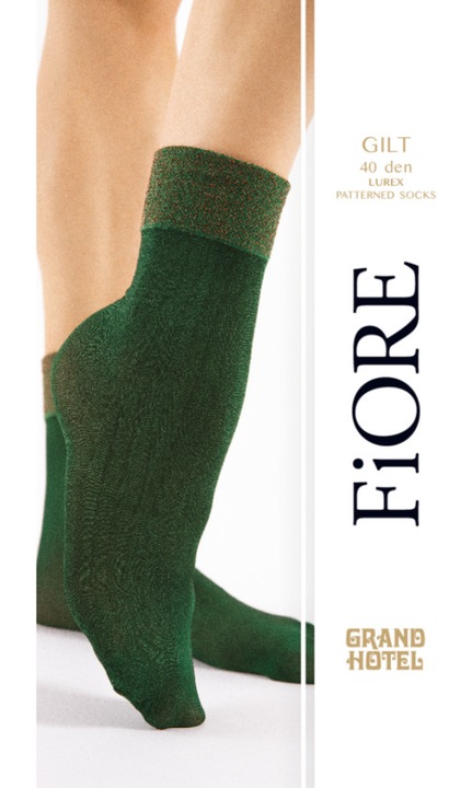 Къси чорапи FIORE GILT, 40 Den, Тъмнозелени One Size INTL