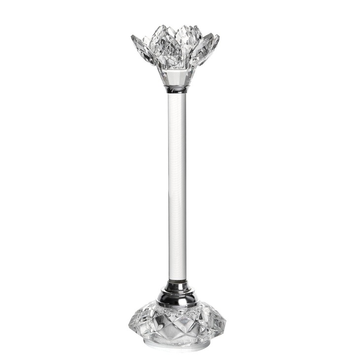 Свещник за 1 свещ "Lotus S", Стъклен, 31см