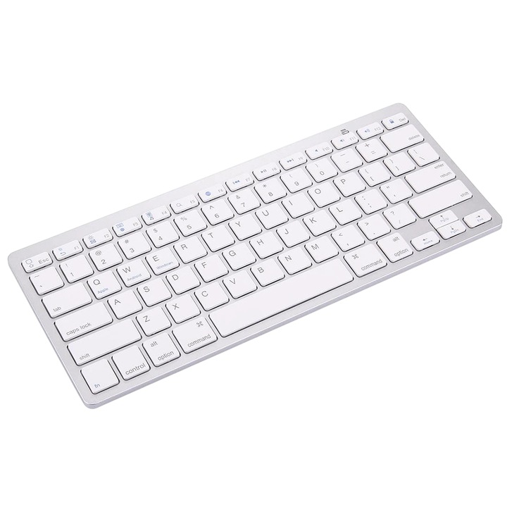 COSDIMI Slim vezeték nélküli Bluetooth billentyűzet – kompakt, hordozható, kompatibilis PC, Mac, iPad, Android, Smart TV – 78 gombos, modern dizájn, fehér