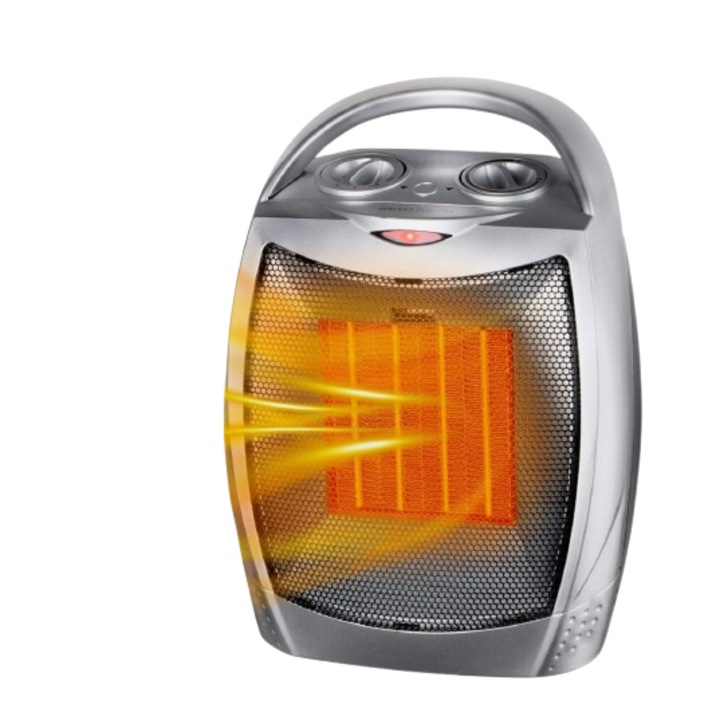 Керамична печка Upwsma, 1500 W, керамичен нагревател, вентилация/топъл въздух/горещ въздух, вградена дръжка
