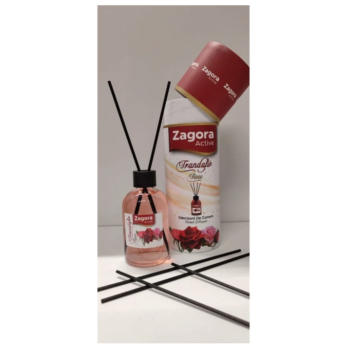 Odorizant de camera cu betisoare, Zagora Active Trandafir, 100ml