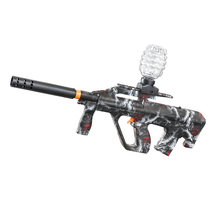 Orbeez Machine Gun Електрически пистолет-играчка с гел топки, залпова стрелба, гел блъстер, включени 5000 топки, графитено сиво, 6+