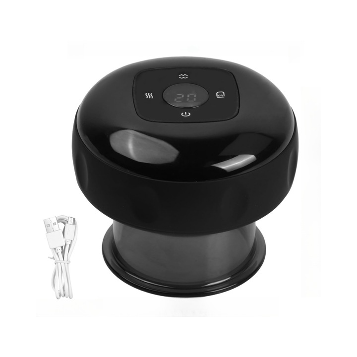 Professzionális tapadókorongos masszírozó, RorAem, 12 hőmérsékleti fokozat, 38-50°C hőmérséklet-szabályozás, professzionális masszírozó hordozható USB-vel, ellazítja az izmokat, cellulit csökkentésére, tapadókorongok és Gua Sha