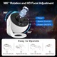 Proiector planetariu, RorAem, Proiector Galaxii si Cer Instelat, lumina de noapte pentru copii, proiectie 3M, design prietenos cu copiii, Redare Muzica prin Bluetooth, 13 discuri de proiectie cu sistemul solar, pamant, luna si galaxii, rotativ 360° negru