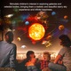 Proiector planetariu, RorAem, Proiector Galaxii si Cer Instelat, lumina de noapte pentru copii, proiectie 3M, design prietenos cu copiii, Redare Muzica prin Bluetooth, 13 discuri de proiectie cu sistemul solar, pamant, luna si galaxii, rotativ 360° negru