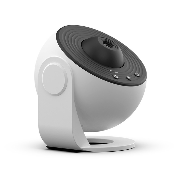 Proiector planetariu, RorAem, Proiector Galaxii si Cer Instelat, lumina de noapte pentru copii, proiectie 3M, design prietenos cu copiii, Redare Muzica prin Bluetooth, 13 discuri de proiectie cu sistemul solar, pamant, luna si galaxii, rotativ 360° negru