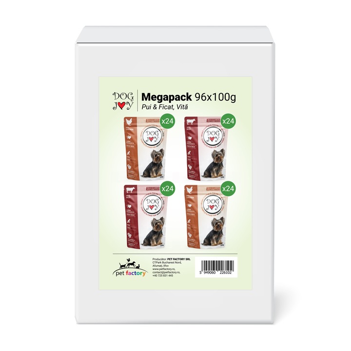 Dog Joy kutyatáp csirkével és marhahússal, 96x100g