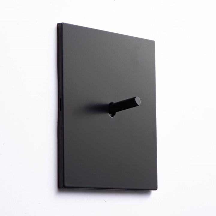 Fém kapcsoló Fekete Orbit, Vichema 1Gang 2Way, 10A, Matt fekete