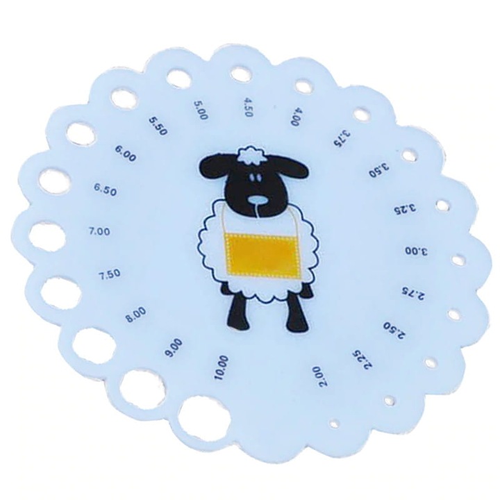 Miara circulara pentru masurarea firelor de tricotat, Kufer, 2mm-10mm, 1 bucata