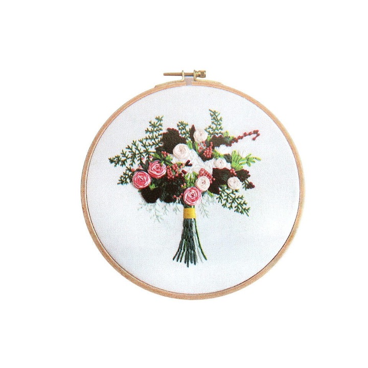 Hímzőkészlet, 13x14,8 cm, színes orsók, használati utasítás mellékelve