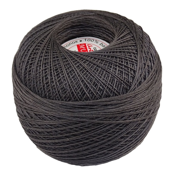 Fir textil Ariadna Muza, 100g, 525m, bumbac, gri inchis