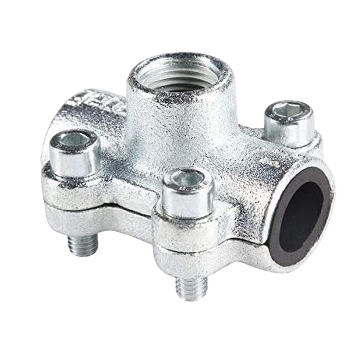 Felújító és javító bilincs, acél, 1/2" x 1/2", DN15, 21,3 mm, ezüst