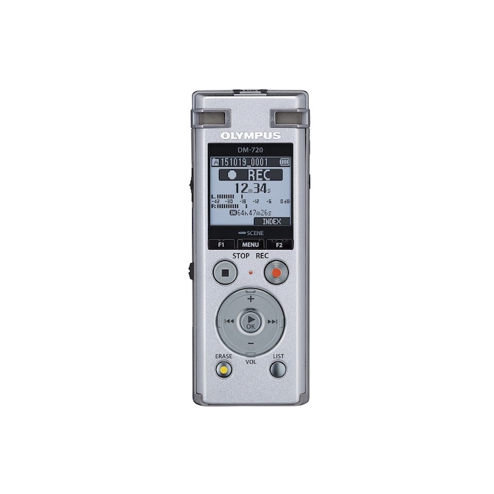 Диктофон Olympus DM-720, Стерео, 4GB, Сребрист