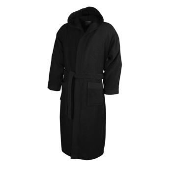 Halat baie adulti cu gluga, The One, Negru, 2XL-3XL, 100% bumbac Halat baie adulti cu gluga, The One, Negru, 2XL-3XL, 100% bumbac