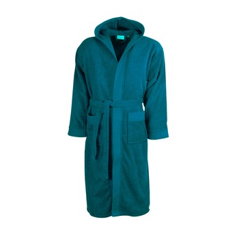 Halat baie adulti cu gluga, The One, Turcoaz, L-XL, 100% bumbac Halat baie adulti cu gluga, The One, Turcoaz, L-XL, 100% bumbac