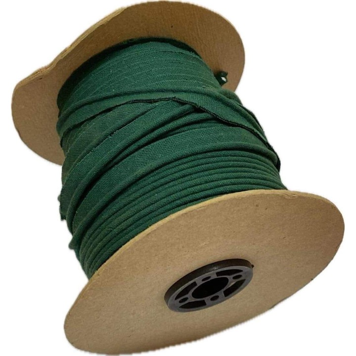 Textilszál, 12mm, 1 m, pamut, zöld