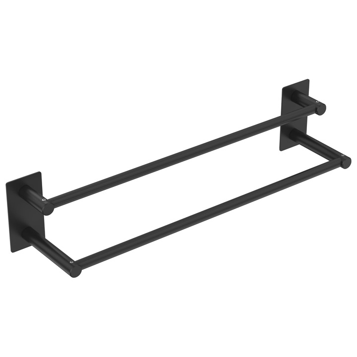 Törülközőtartó, 70 cm, 304 rozsdamentes acél, nedvességálló, fúrás nélkül rögzíthető, 2 karos készlet