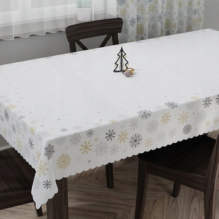 Obrus MROZIK, 140x220cm, waterproof, silver-gold