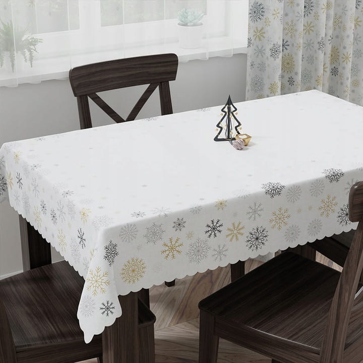 Obrus MROZIK, 140x180cm, waterproof, silver-gold