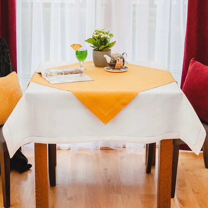 Fata de masa Kufer Nice, alb, 40x140cm, 100% poliester, design modern